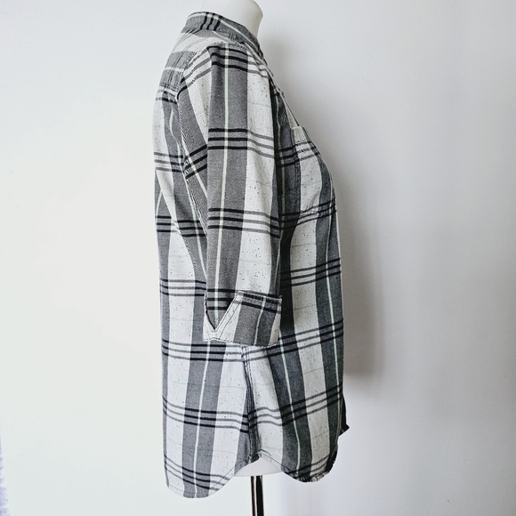 Carhartt Twilight Relaxed 3/4 Sleeve Plaid Flannel Button Down Shirt Size Small - Picture 4 of 9